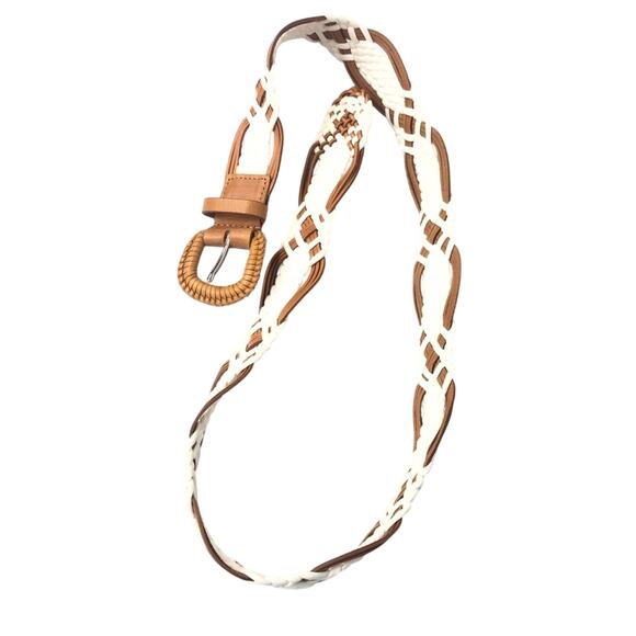 Genuine Leather White Tan Weaved Belt main image 11